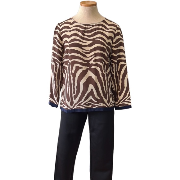 J.Crew Zebra Print Top, Brown, size 8 - Picture 4 of 10